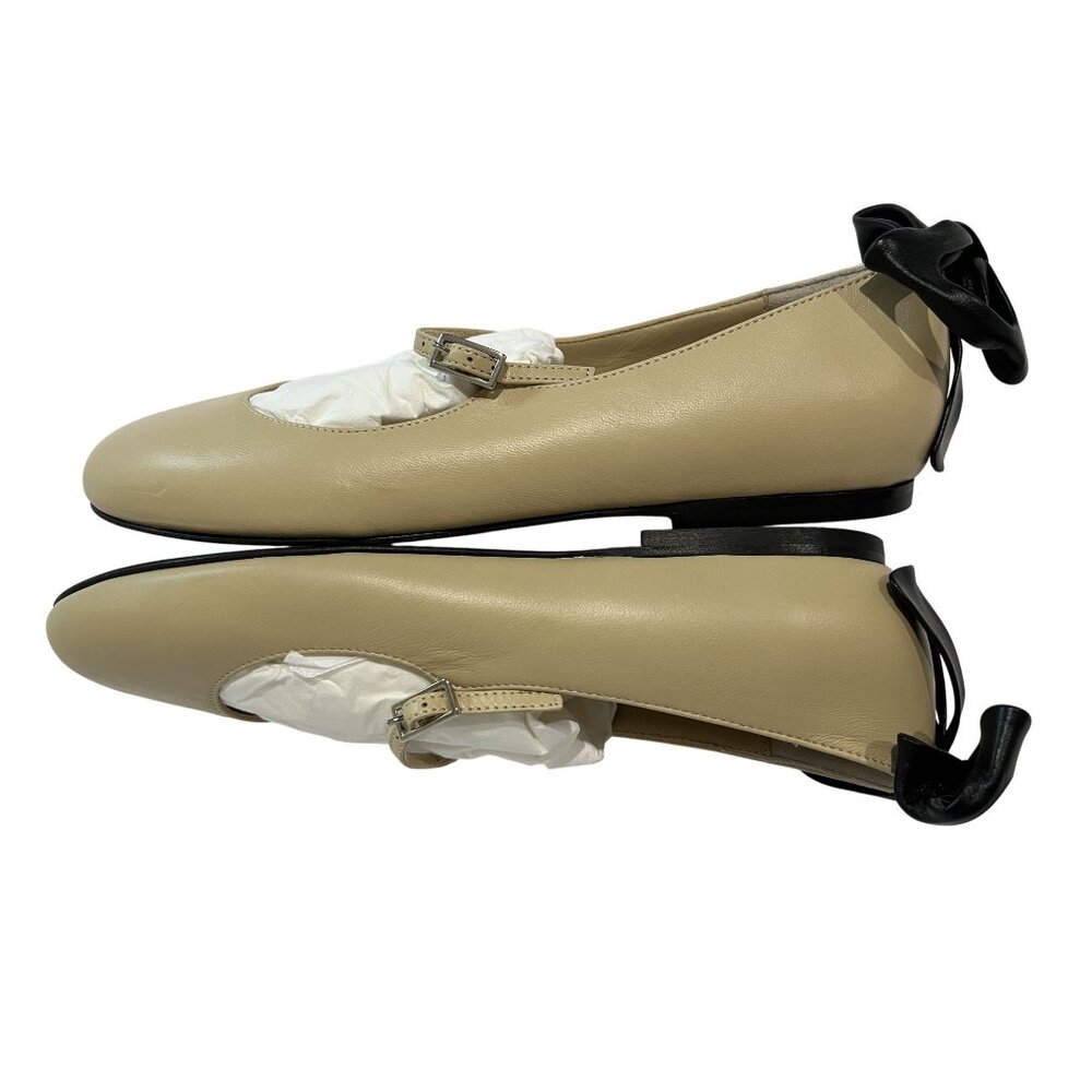 GIA BORGHINI 10mm Grete Leather Ballerinas in Cream - Picture 5 of 7